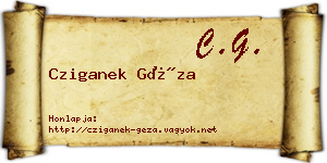 Cziganek Géza névjegykártya